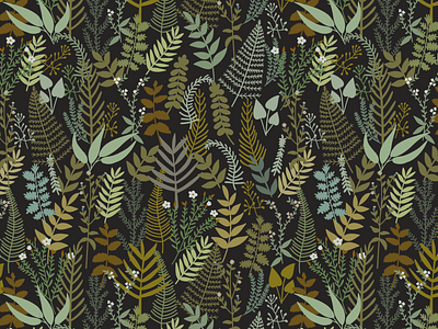 Ferns design illustration pattern pattern art patterndesign print vector