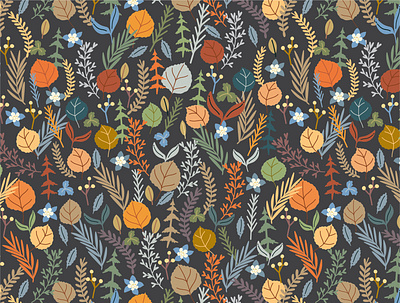 Autumnal Design design flowers illustration pattern pattern art patterndesign print vector wildflowers