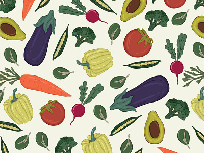 Veggies design drawing food fruits illustration pattern pattern art patterndesign print vector veggies