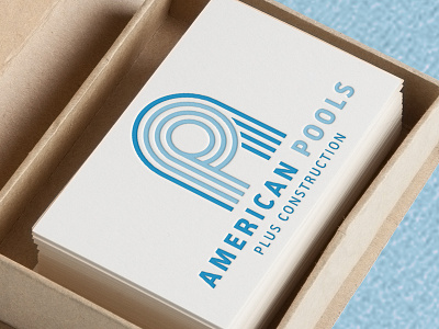 American Pools Plus Construction branding businesscard design graphicdesign lines logo mark pool vector water