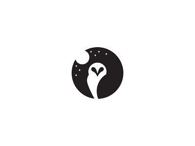 Night Owl art design illustrator moon negative night owl space stars vector