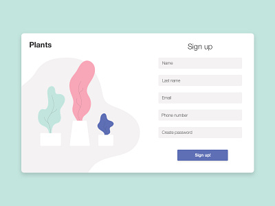 Daily UI 001 form plants sign up ui