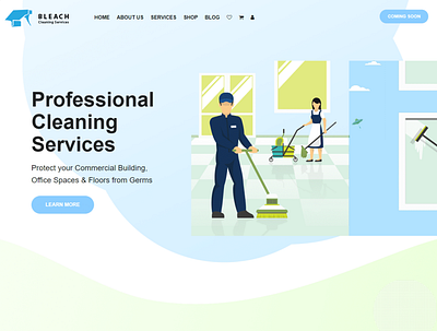 Cleaning Service Website UI Design cleaning design services ui web design website