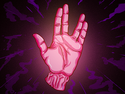 Hand hand illustration photoshop sci fi spock star trek