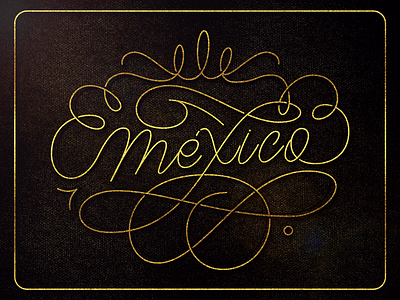 Méjico Maxico calligraphy flowrish gold lettering mexico méxico photoshop postcard type typography