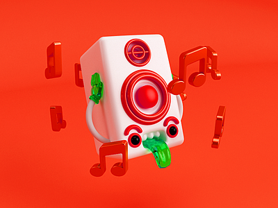 Speaker 3d c4d character illustration render speaker vray