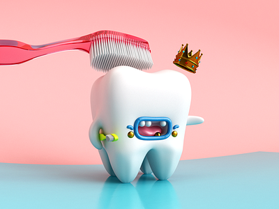 Crown the king 3d c4d cinema crown render teeth tooth toothbrush vray