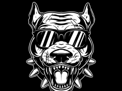 Pit bull terrier dog mascot mma pit bull procreate tattoo