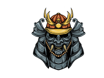 Samurai helmet and mask logo procreate samurai samurai art samurai tattoo samurai warrior vintage