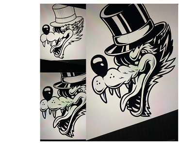 Wolf. Sketching in Procreate gentleman illustration logo process procreate vintage wolf wolf in hat