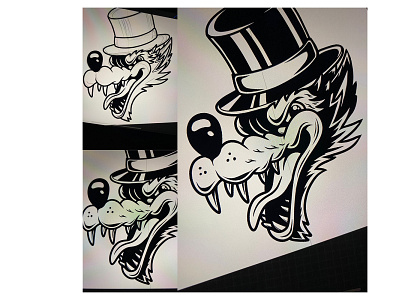 Wolf. Sketching in Procreate gentleman illustration logo process procreate vintage wolf wolf in hat