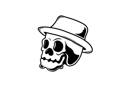 Skull in summer hat.