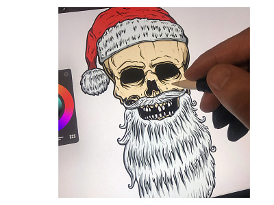 Santa. Sketching in procreate christmas design halloween illustration procreate santa santa skull sketch skull vintage