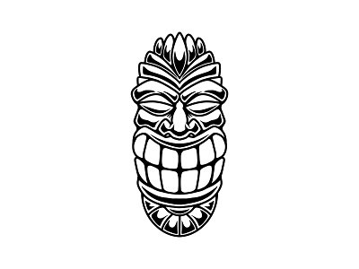 Tiki hawaii illustration logo procreate summer tiki tiki mask tribal vector