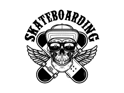 Skater skull brand mark branding design logo skate skateboarding skater skater skull skull urban life vintage