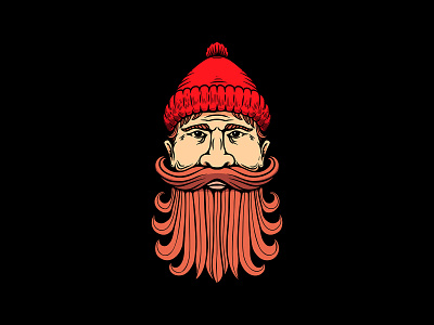 Bearded man beard bearded bearded man illustration logo lumberjack procreate vector vintage