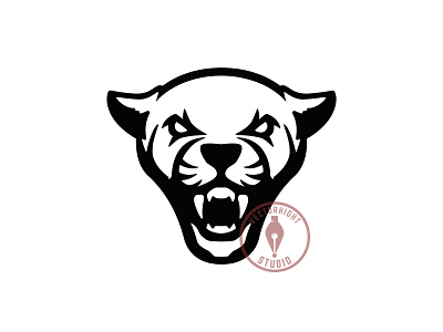 Panther head. Logo template brand mark cat design lion logo panther panther head vector