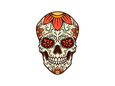 Sugar skull adobe illustrator day of the dead design dia de los muertos halloween mexican skull sugar skull