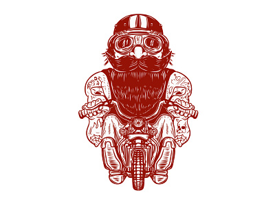 Funny biker character bike biker funny illustration motorcycle procreate racer