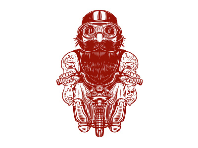 Funny biker character