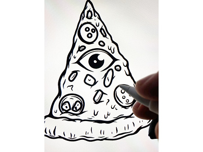 Pizza. Sketching in Procreate