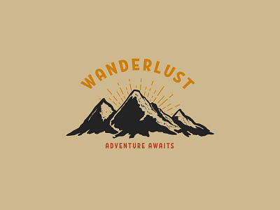 Mountain with lettering. T shirt print