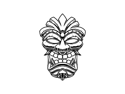 Tiki hawaji illustration procreate summer tiki tiki mask tribal vector