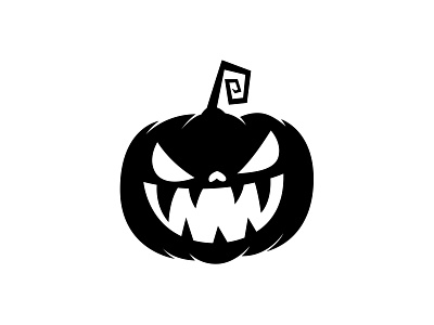Scary pumpkin halloween illustration logo pumpkin skull
