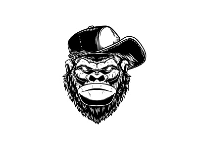 Cool monkey ape cool monkey gangster gorilla monkey procreate rap t shirt design