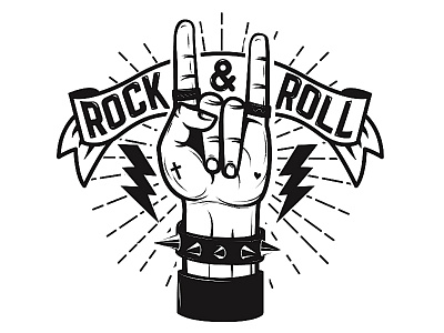Rock'n'Roll fingers hand heavy metal music rnr rock music rocknroll sign tatoo thorns