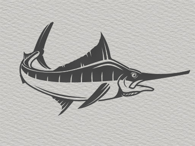 Marlin logo brand mark bw fishing illustration logo marlin ocean seafood swordfish vector
