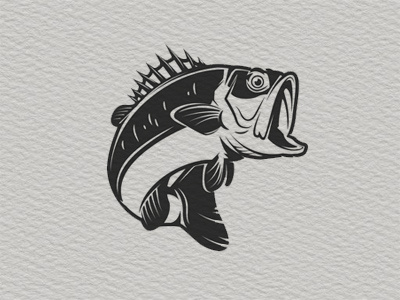 Bass Fish bass fish fish fishing hook jumping fish logo trade mark vector