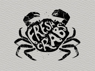 Fresh crab crab fish fresh lettering logo ocean sea seafood texture vector vintage