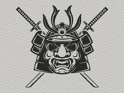 Samurai helmet design helmet katana logo samurai vector warior