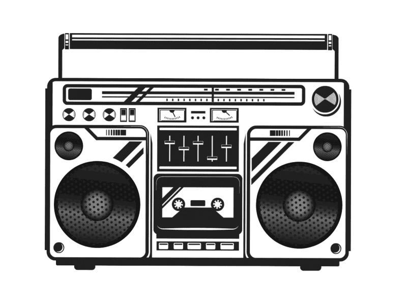 Boombox Animation after effects animation boombox cassette music party retro retro party vector