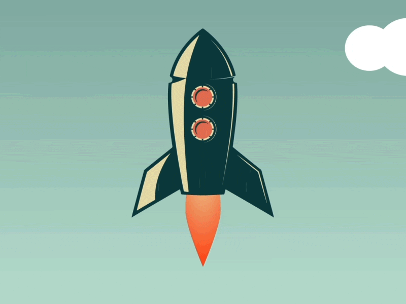 Retro rocket animation animation retro rocket shuttle space spaceship startup travel vector