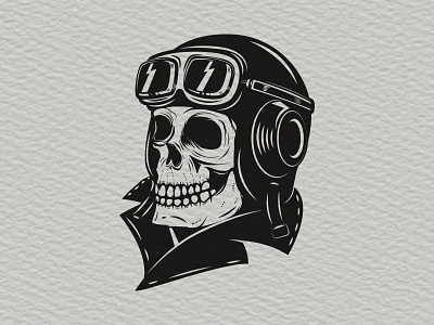 Dead Pilot ace aircraft creative logo pilot pilot helmet racer skull vector