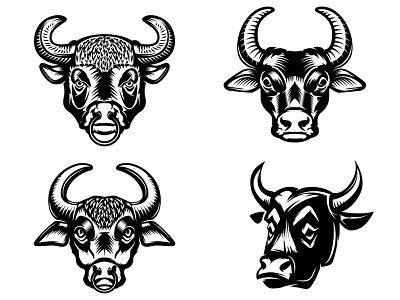 Bull head logo animal beef buffalo head bull logo logo design mark mascot sign