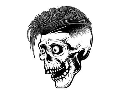 Hipster Skull barbershop cranium design hairstyle hipster skull vector art