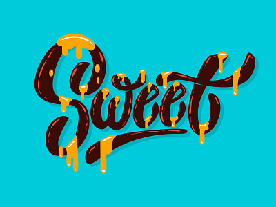 Sweet chocolate lettering sticker sweet typography art vector art