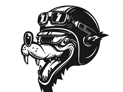 Wolf racer adobe illustrator danger helmet racer rider vector wolf