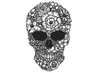 Floral Skull batik skull skull skull from flowers sugarskull tattoo