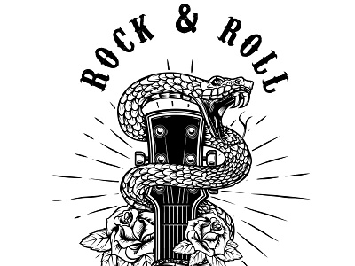 Snake with guitar fender guitar poster rock and roll rock music rose tattoo snake snake tattoo