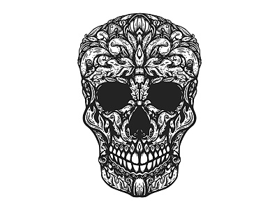 Floral Skull design floral skull logo renesans skull skull tattoo vector