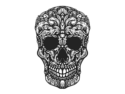 Floral Skull design floral skull logo renesans skull skull tattoo vector