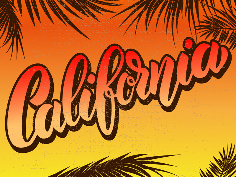 California! vacation graffiti bounce lettering summer logo lettering california