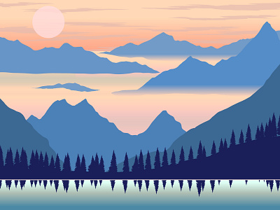 Mountain Landscape landscape mountain outdoor parkland vector art wildenes