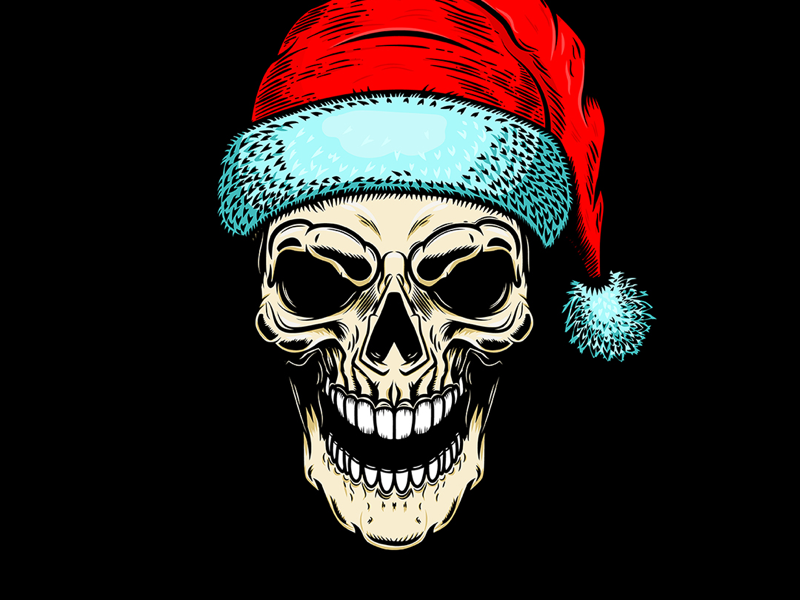 Bad Santa halloween logo skull christmas dead santa zombie new year santa