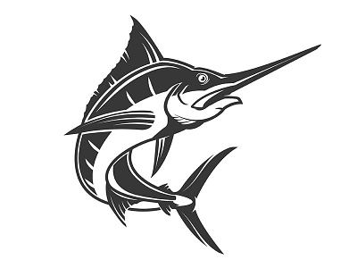 Swordfish brand mark design fish logo fishing logo marlin swordfish vector vintage