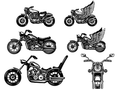 Illustrations of motorcycles bike biker custom motorcycle ftw logo moto motor motorcycle racer winged winged motor